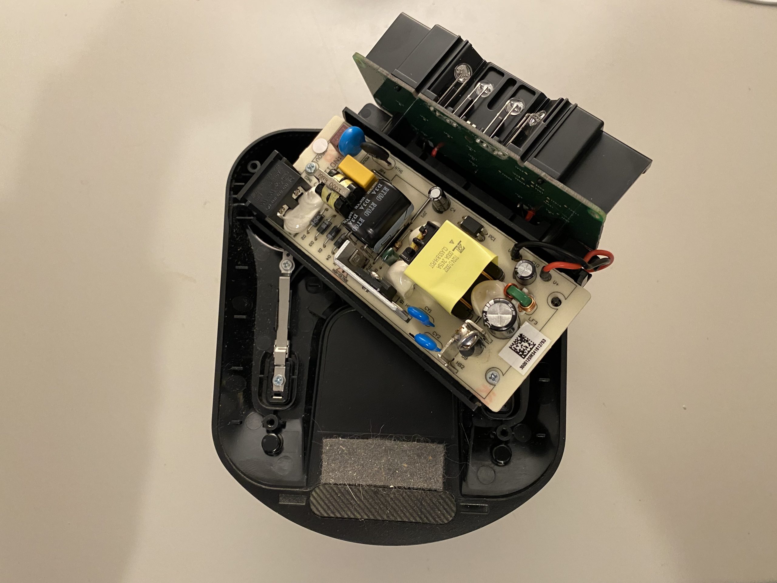 Power supply assembly removed from the dock